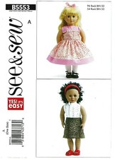 Butterick See  Sew B5553 Party Dress, Skirt  Top for 18" Dolls UNCUT Pattern