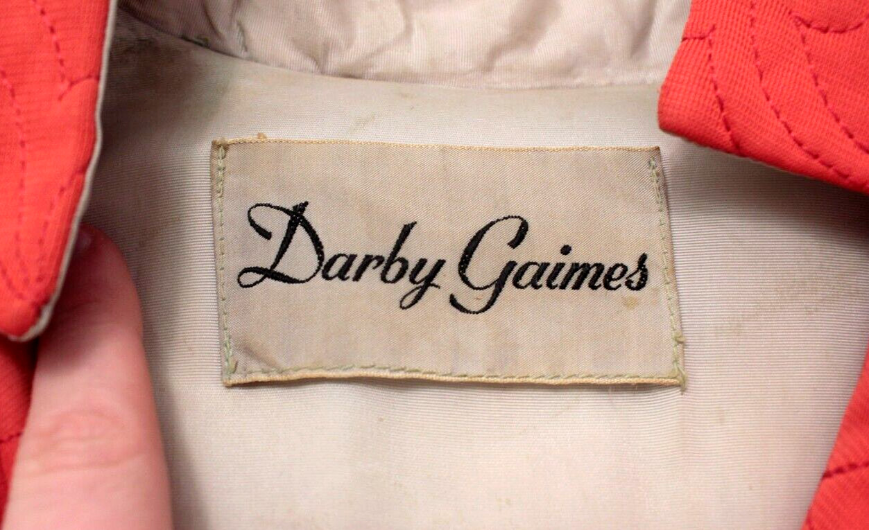 Vtg Women's 40s Coral Orange Housecoat Robe 1940s… - image 3