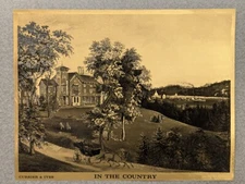 Currier & Ives Gold Foil Print, "In The Country", Vintage