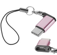 Usb 3.1 Type-C Auf Micro Usb Adapter Pink Mit AnhäNger FüR Sony Xperia XA2 Ultra