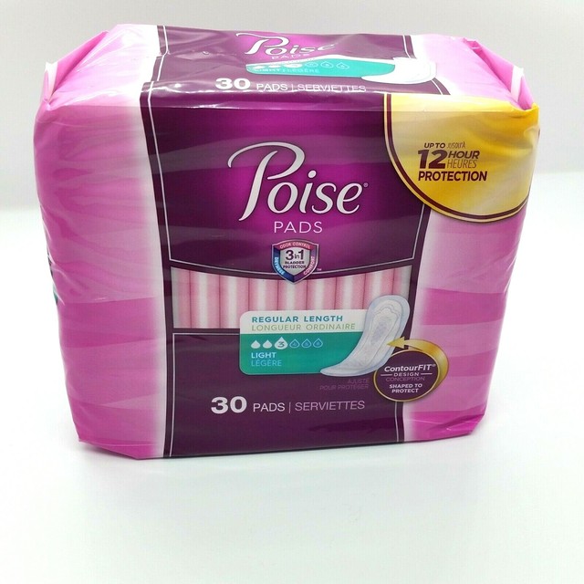 Poise Pads Regular Length Absorbency Level 3 Pack Of 30 Pads eBay