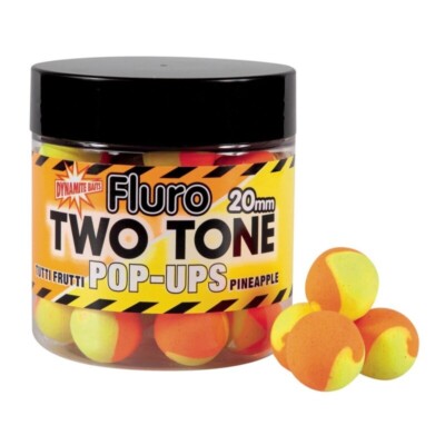 Dynamite Baits Fluro Two Tone Pop Ups 15mm Tutti Frutti & Pineapple