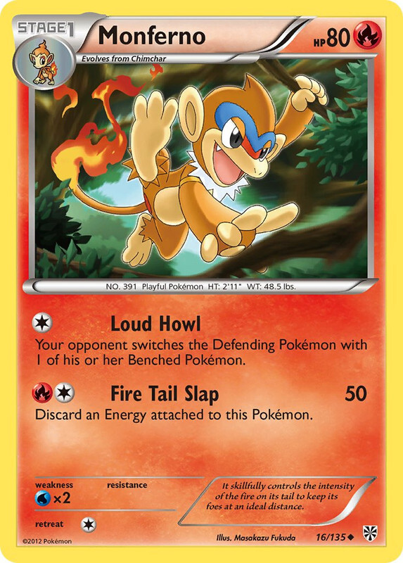 Reverse Holo Monferno 016/135 Uncommon Plasma Storm Pokemon Card 231014 NM