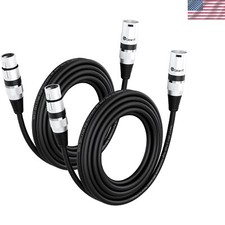 Premium 3-Pin DMX XLR Cable Set 25ft - Clear Signal Transmissions for DJs