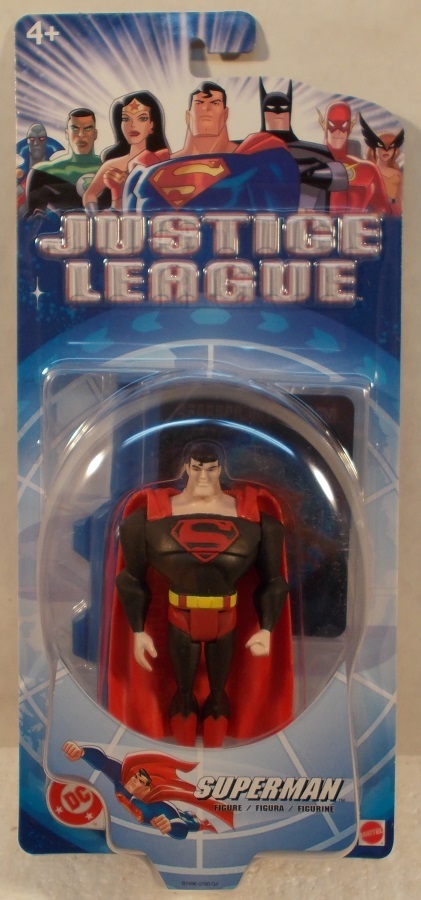 Justice League Unlimited Superman Black Red 4.5 Inch Mattel Action Figure MOC