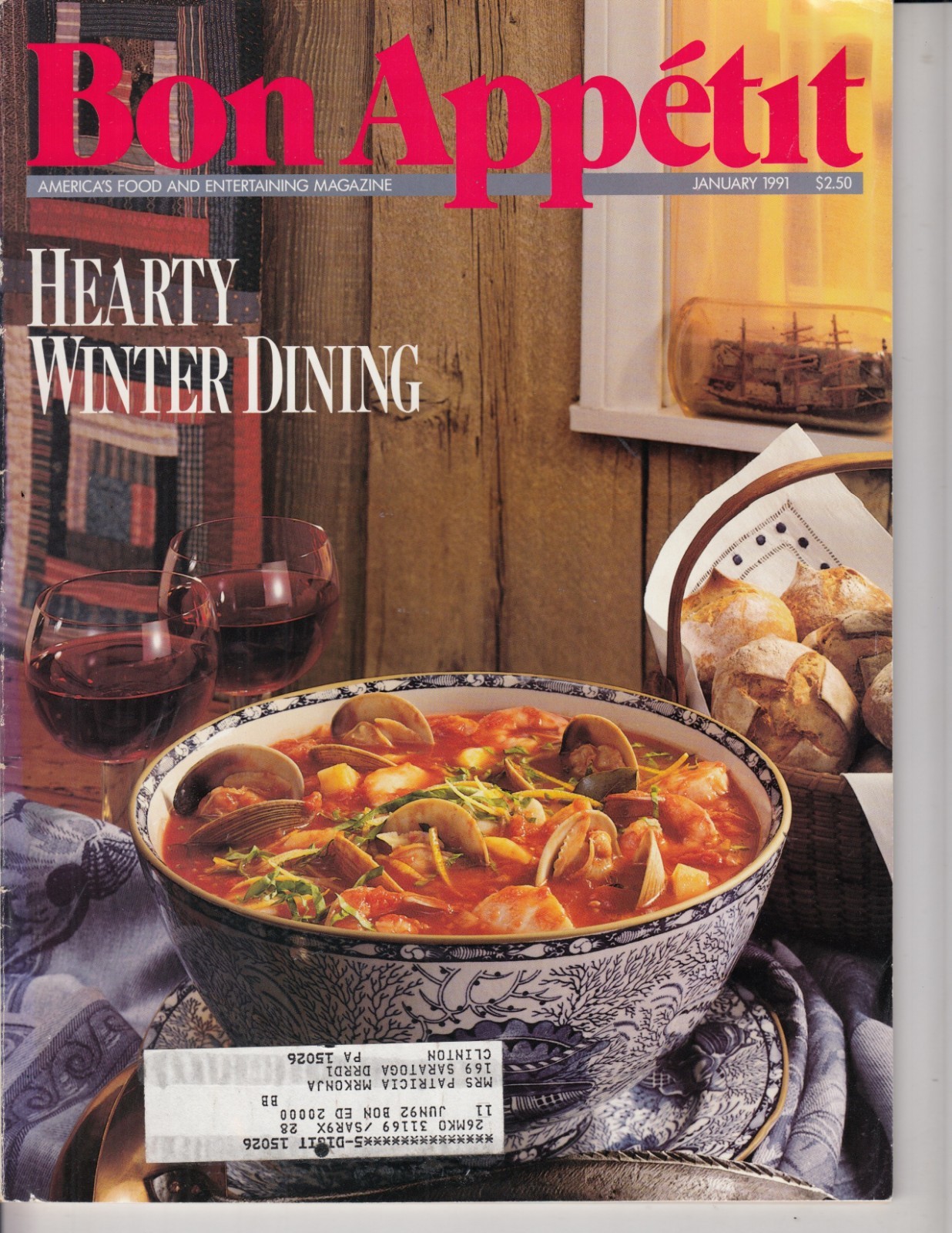 Bon Appetit Magazine January 1991 Hearty Winter Dining eBay