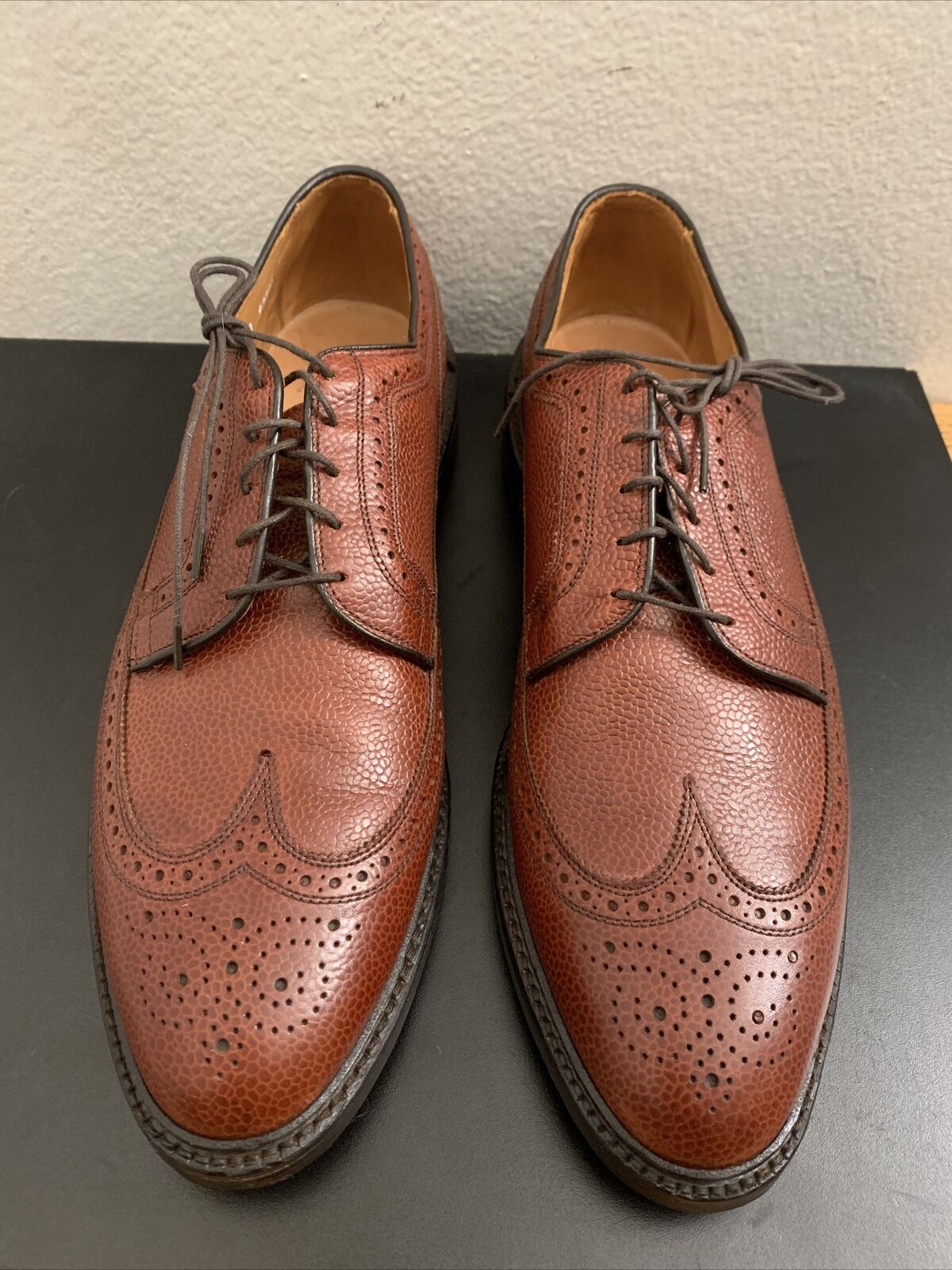 Allen Edmonds MacNeil Pebble Long Wingtip Mens Dress Shoe 9157 Sz 14 A MINT