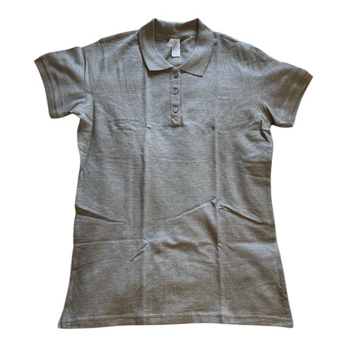 Womens/Ladies Short Sleeve Cotton Polo Shirt, Size XL, Grey, Collared, Gray - 第 1/4 張圖片