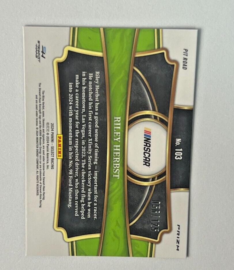 2024 Panini Select NASCAR Racing Pit Road RILEY HURST Maroon Prizm