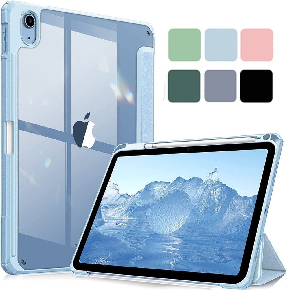 Transparent iPad case with Pencil Holder - Slim Fit - Smart Cover