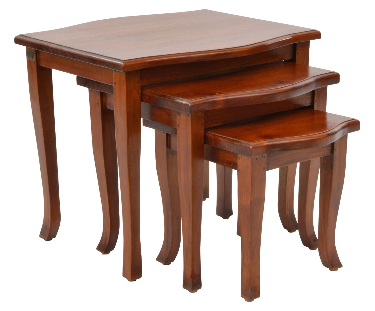 Mahogany solid wood nest of tables rectangle Polished Upcycle Furniture seconds