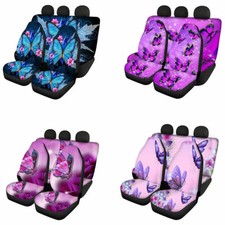 Butterfly Covers Set For Women Auto Interior Car Seat Front And Rear Generic Fit Butterfly Covers Set For Women Auto Interior Car Seat Front And Rear Generic Fit