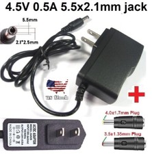 4..5V 0.5A AC Adapter DC Power Supply Charger Cord 5.5x2.1mm with 2DC Plug Tips