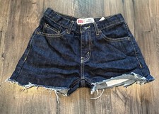 GUC Levi's Girl's Cutoff Dark Jean Shorts, 514 Straight, Size 12