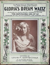 rare L. FRANK BAUM film PATCHWORK GIRL OF OZ sheet music VIOLET MacMILLAN ~ 1914