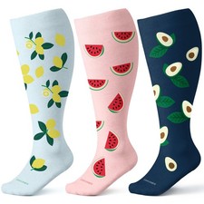 Plus Size Compression Socks for Women Men Wide Calf 15-20 mmHg Knee High Extr...