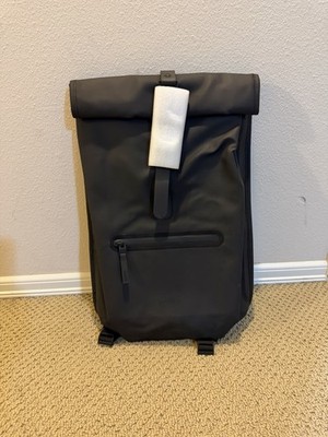 Rains Rolltop Rucksack Waterproof Backpack Bag Black NEW w/Tags #13320 MSRP $150