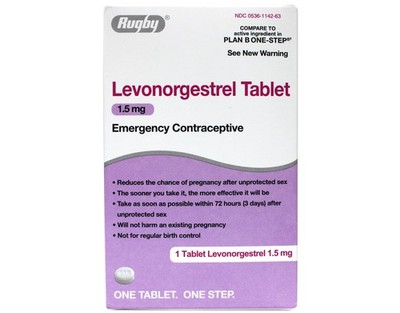 5 Pack of Rugby Emergency Contraceptive 1Tablet Compare to Plan B ONE STEP