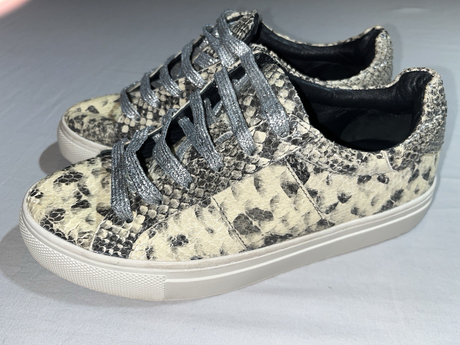 SaintG Women’s Python Textured Leather Sneakers E… - image 2