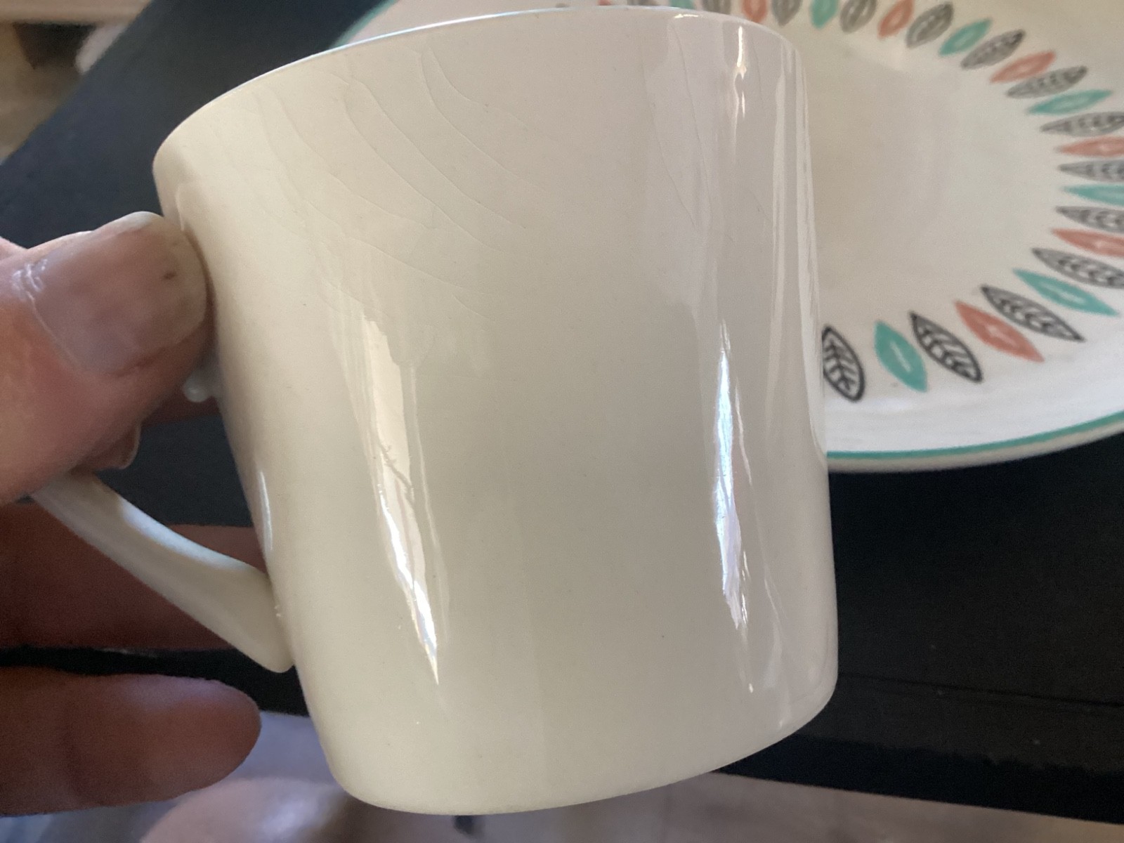 (3) Vintage Marcrest Nordic Mint 10" Dinner Plates & (6) Matching Coffee Cups