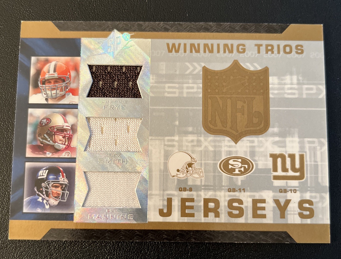2007 SPX Winning Trios Eli Manning, Charlie Frye, Alex Smith Game Used Patches