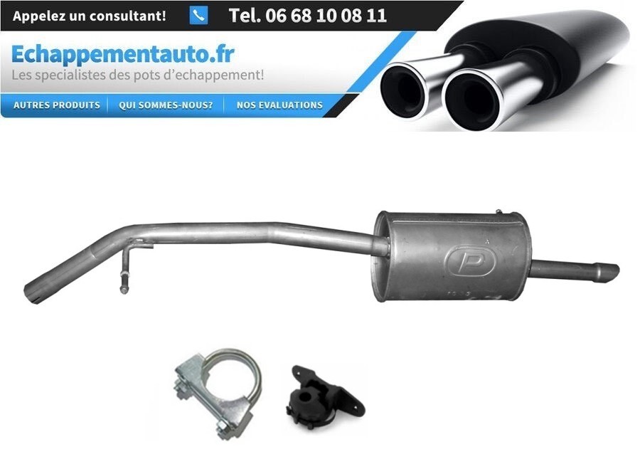 Échappement arrière Citroen C-Elysee 1.2 VTi silencieux complet avec kit de montage 2012-2014
