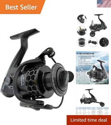 Ultra Lightweight Fishing Reel - 12+1BB, Anti-Reverse, Ideal for All Anglers