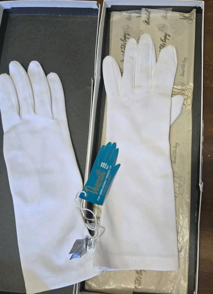 Juego de 3 Guantes Vintage Encaje Bordado Cuero Nylon Tela Elegante Italiano Formal Foto 4 de 4