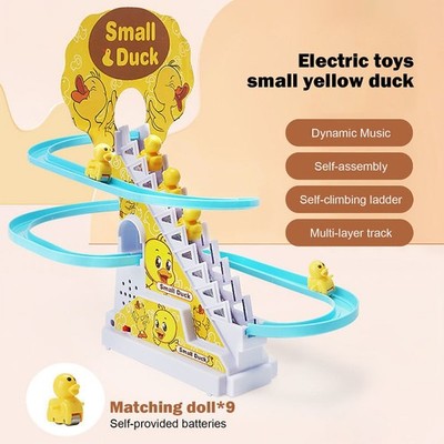 Ducks Climb Stairs Toy Railcar Electric Train Roller Coasterw 9 Duck for Ki F8E9