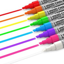 Kassa Liquid Chalk Markers for Blackboards 10 Neon Colors - Chalkboard Marker