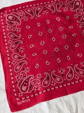 Vintage Fast Color Bandana Classic Cowboy 17" Small Square Trunk Up USA Cotton