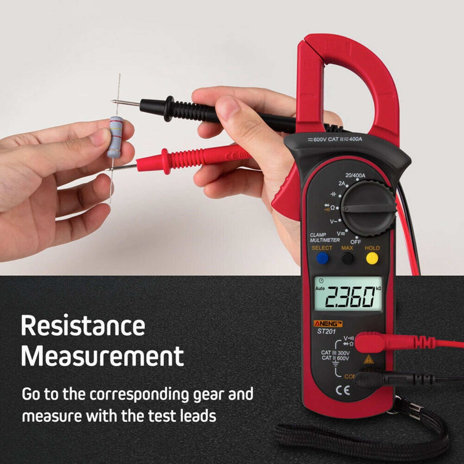 Digital Multimeter Tester AC DC Volt Ohm Amp Clamp Auto Range Handheld Probe T1