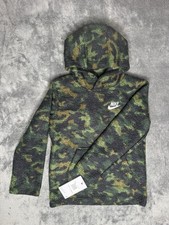 NWT Nike Youth Boys Girls Sherpa Hoody Jacket Olive Camouflage Size 7
