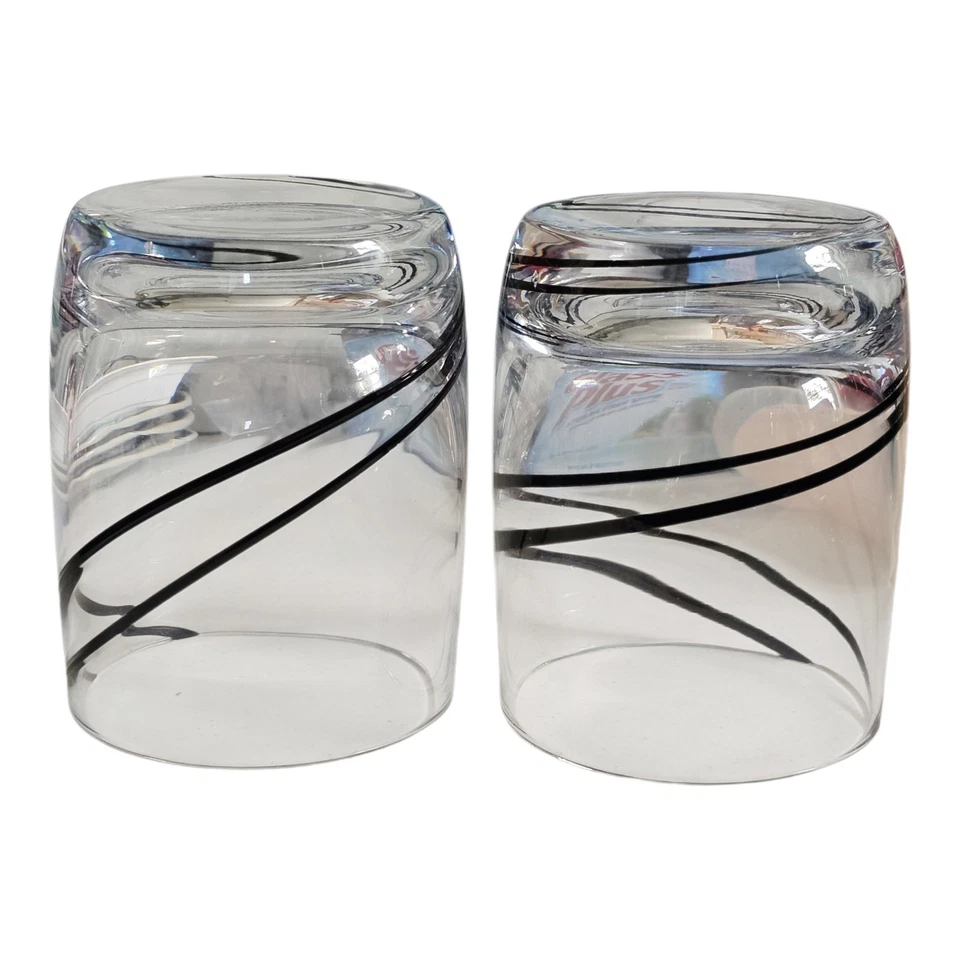Luigi Bormioli Handblown Black Swirl Double Old Fashioned Rocks Glasses conjunto de 2 - Imagem 4 de 4