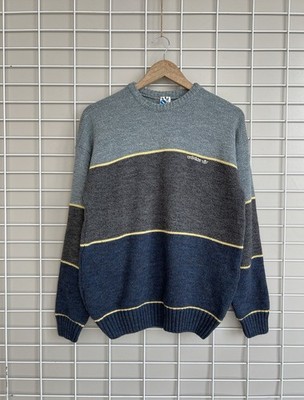 Adidas Knit Vintage Wool Sweater Herren Größe 50 oder M Made in Austia Logo...
