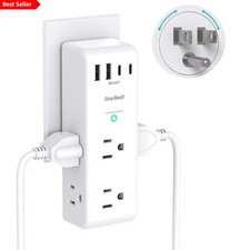 Compact Surge Protector with 1800 Joules, 6 AC Outlets  4 USB Charging Slots