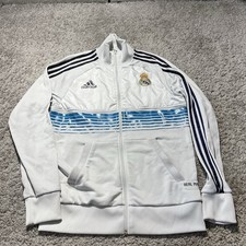 Real Madrid 2012 Track Top Jacket Adidas White Full Zip Medium Football Soccer