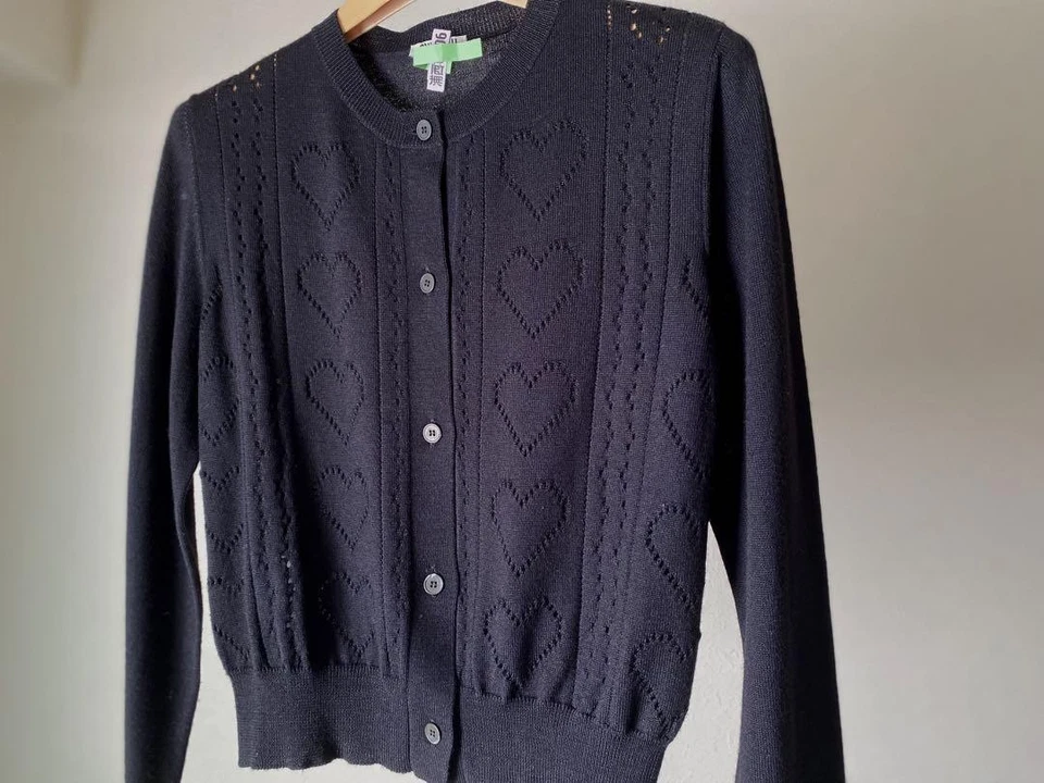 Cárdigan de Lana Miu Miu Talla 38 Negro 35cm Hombro Botón Daño Busto 41.5cm Foto 4 de 4