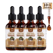 Stress Relief Cortisol Support Vegan Liquid Drop for Mood & Sleep Non-GMO