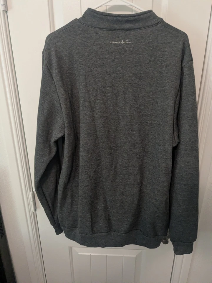 Pullover glacial XL gris jaspeado con cremallera 1/2 Travis Matthew para hombre usado Foto 4 de 4