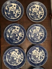 Blue Flow Willow Pre Occupied Japan Saucers Lovely Twelve Available Vintage