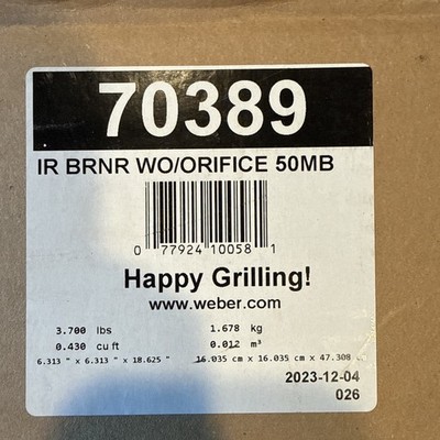 Weber 70389 IR Burner with Bracket   Summit Grill OEM Replacement Part bbq