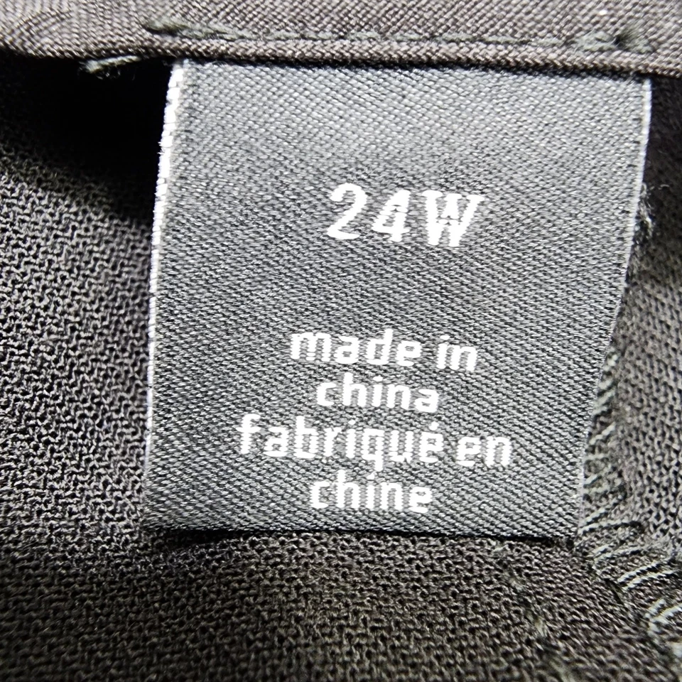 Calça halógena feminina 24W preta cintura alta perna reta elástica escritório carreira - Imagem 4 de 4