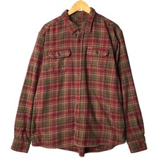 Used Orvis long-sleeved flannel check shirt men's size XL equivalent