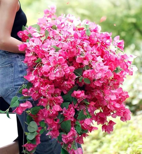 of 20Pcs Artificial Bougainvillea Flowers Silk Floral Stems Hanging Bougainvil