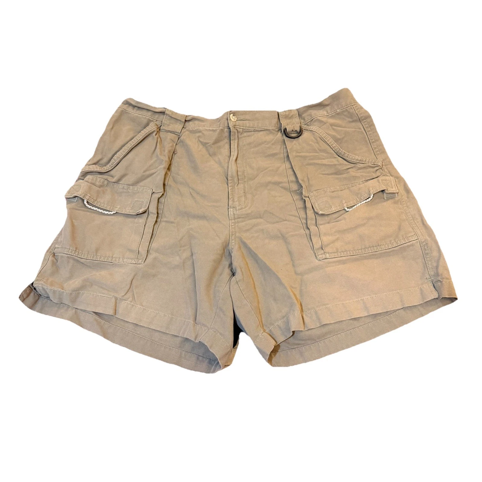 Columbia PFG Men’s Cargo Shorts XL Khaki Brewha II Fishing Cotton Canvas 7”