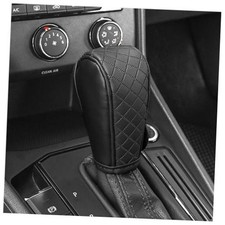 Leather Gear Shift Cover Diamond Embroidery Design,Durable Shift Knob Black