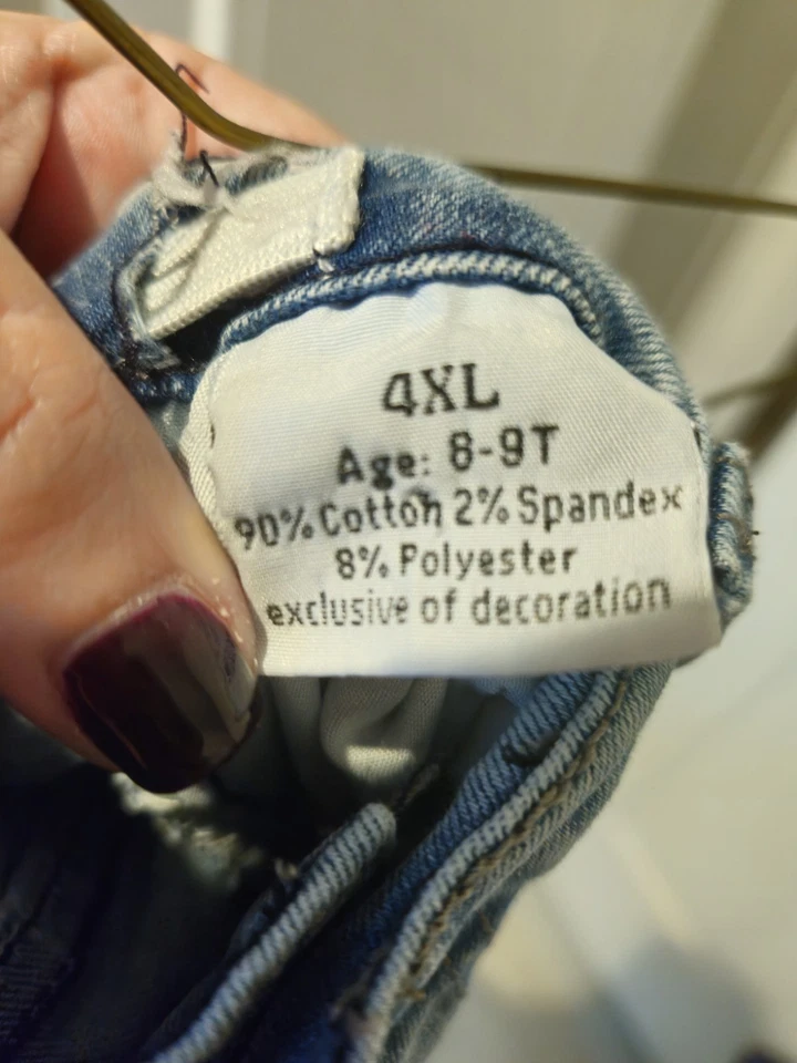 Pantalones de campana de mezclilla boutique nuevos sin etiquetas para niñas pequeñas. Talla 4xl (7-8 años de antigüedad Foto 4 de 4