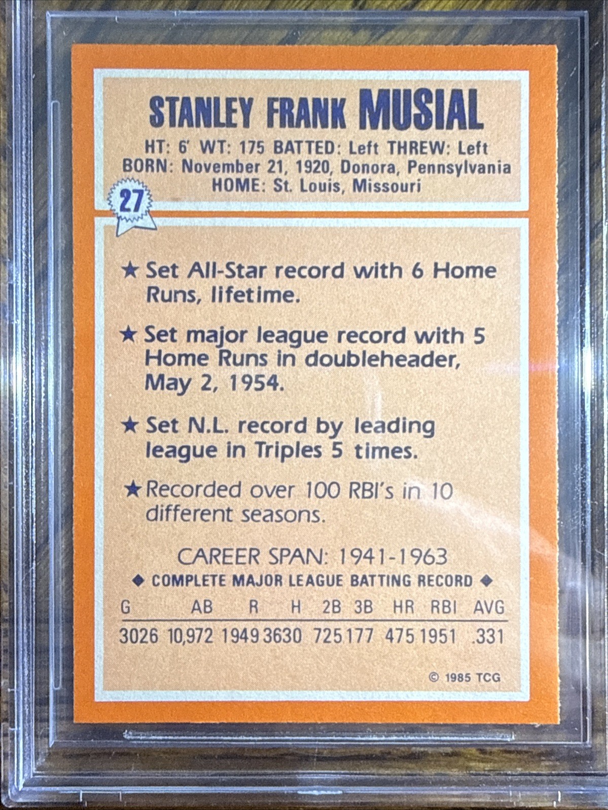 SSP BGS AUTHENTIC 1985 STAN MUSIAL AUTOGRAPH 1962 GAME USED JERSEY CARDINAL AUTO view 11