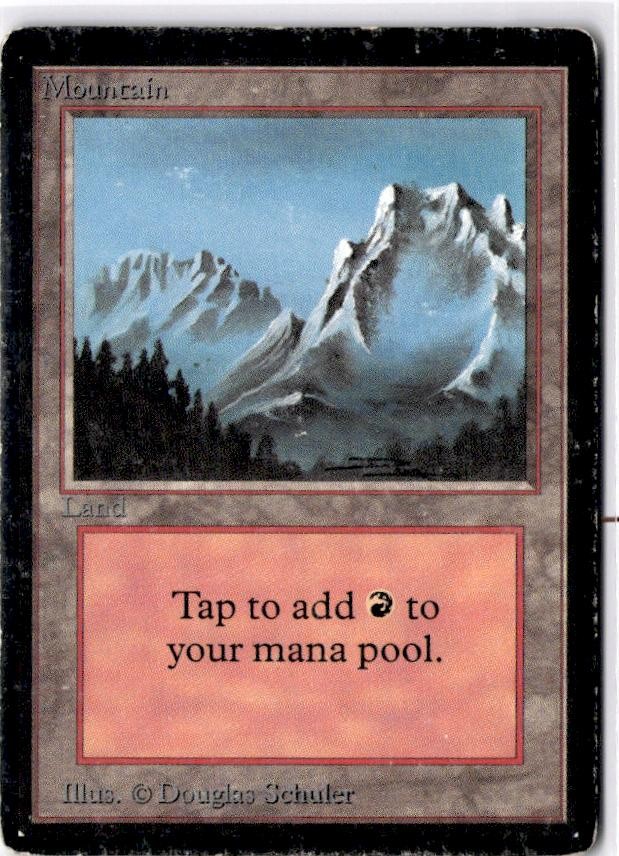 Mountain (B) Land Alpha Edition Magic: The Gathering Heavily Played